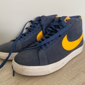 Nike Blazer Mid Blue and Yellow